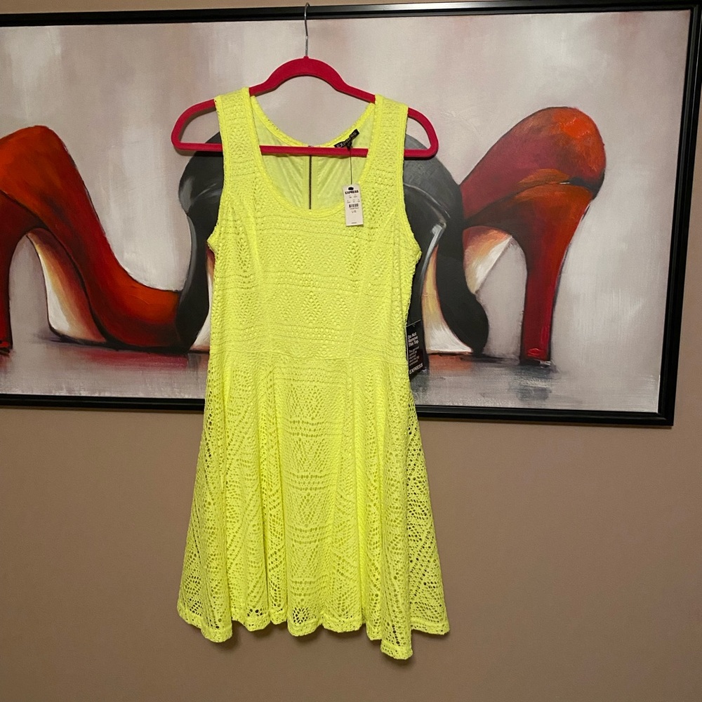 Express Neon Eyelet Dress